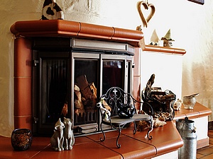 Kamin im Restaurant Hotel Folklorehof